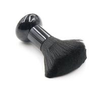 Ciieeo Brosse à Cheveux en Fibres Douces Noire, Plumeau de Cou Portable, Outil de Coiffure Professionnel pour Nettoyage Précis des Poils de Coupe, Adapté Salon et Usage Personnel