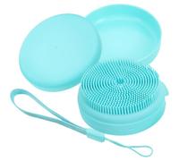 Ciieeo Brosse de Bain en Silicone Douce Multifonction pour Exfoliation et Massage Corporel Brosse de Lavage de Tête Bébé Couleur Bleu Lac Crochet Suspendu pour Usage Quotidien