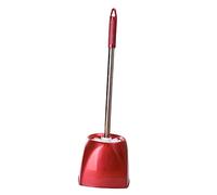 Ciieeo Brosse De Toilette Inoxydable Carrée Rouge Vin Support Robuste, Poils Durs, Manche Long, pour Nettoyage Hygiénique Salle De Bain, Rangement Pratique