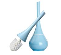 Ciieeo Brosse de Toilette Longue Poignée Brosse WC Bleu Plastique Abs PP Nettoyant Cuvette Salle de Bain Maison Hôtel Bureau Support Compact
