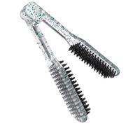 Ciieeo Brosse Lissante à Pince Double Face Transparente Paillettes, Poils 100% Naturels en Crin de Porc, Peigne Lisseur Vert Translucide pour Cheveux Épais et Fins, Coiffage