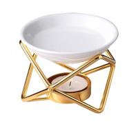 Ciieeo Brûleur à Huile Parfumée Doré Carré Bol 50 ML, Diffuseur D’arômes pour Spa et Yoga, Support Chauffe-Huile Décoratif Intérieur, Fondoir à Cire Parfumée pour Maison