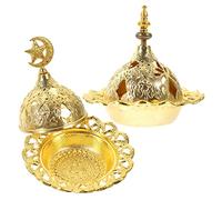 Ciieeo Brûleur de Parfum Électrique Lot de 2 Pièces Vintage en Alliage Or Léger et Pratique pour Décoration de Bureau ou Boutique