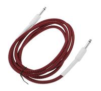 Ciieeo Câble Audio Guitare 6,35 Mm Mâle-mâle 1,8 M, Double Blindage Anti-bruit, Connexion Amplificateur Instrument, Câble Patch Guitare Électrique Rouge Embouts Blancs