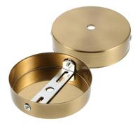 Ciieeo Cache-suspension rond doré, lot de 2, plaque de plafond métallique 10 cm avec traverse et vis, conception moderne et vintage pour décoration intérieure