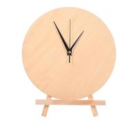 Ciieeo Cadran D’Horloge Rond en Bois Brut 28 CM à Peindre Soi-Même Plaque Vierge pour Loisirs Créatifs Socle Inclus Horloge Décorative Personnalisable pour Salon et Bureau