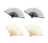 Ciieeo Cadre de Ventilateur Pliable en Bambou Fait Main 4pcs pour Projets DIY D'été, Cadre en Bois Brut Traditionnel et Artistique, pour Création D'éventails Pliables