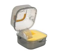 Ciieeo Cage de Transport Double Couche pour Petits Animaux Caisse Portable Jaune Poignée Ventilation Optimale et Matériau Renforcé pour Hamster Furet et Chinchilla en Voyage et