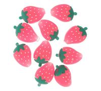 Ciieeo Capuchons de Crayons Kawaii Lot de 10 en Silicone Forme Fraise, Solide et Résistante aux, Accessoires Scolaires pour Bureau et École