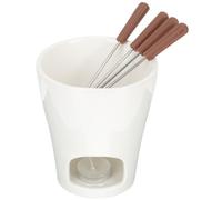 Ciieeo Caquelon à Fondue En Céramique 1 Ensemble Fourchettes Et Brûleur à Bougie Service à Fondue Pratique Pour Fromage Et Chocolat Accessoire Cuisine Pour Soirées Entre Amis