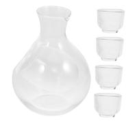 Ciieeo Carafe à Saké Japonaise Verre Cristal avec Poche à Glace Service Refroidi avec Décanteur Petit Format et Verres Verseuse Transparente pour Usage Domestique et Restaurant