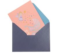 Ciieeo Carte de Vœux Anniversaire Bébé 3d Pliable Rose, Carte Naissance Fait Main, Enveloppe Aléatoire, pour Baptême et Fête Prénatale, Annonce de Naissance Couleur Couleur Aléatoire