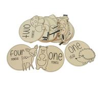 Ciieeo Cartes En Bois Pour Nouveau-né Thème Animalier Signe Mensuel Pour Bébé Accessoire Photo Décoratif