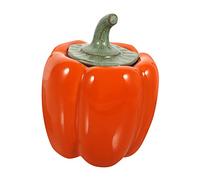Ciieeo Ceramic Pumpkin Shaped Jar for Tea Storage Sealed Canister for Candy and Tea and Decorative Kitchen Organiser