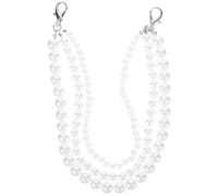 Ciieeo Chaîne de Chaussure en Perles Imitation Blanche, Breloque Artisanale Tressée la Main en Fil de Pêche, Décoration pour Baskets et Bottes, Accessoire Mode Femme, Trois Rangs, Style