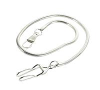 Ciieeo Chaîne pour Montre de Poche Pendentif Vintage Design Simple Couleur Rétro, Chaîne Serpent Argentée Épaisse Adaptée aux Montres Gousset Masculines