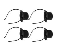 Ciieeo Chapeau Haut-de-forme en Polyester Noir Bandeau 4 Pièces Mini