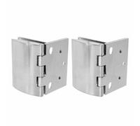Ciieeo Charnières Arquées en Alliage de Zinc 2 Pcs Grand Format 90° pour Portes Vitrées de Meuble, Charnières Professionnelles pour Vitrine, Cave à Vin et Armoire, Résistantes