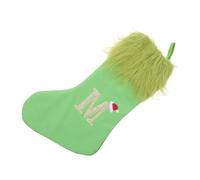 Ciieeo Chaussette de Noël Géante Verte Tricot Doux avec Broderie Lettre Capacité Spacieuse pour Sacs Cadeaux et Décorations Festives à Suspendre Au Sapin de Noël