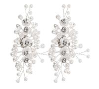 Ciieeo Clips Chaussures Mariée Fleur en Alliage Blanc, Paire de 2 Pinces Décoratives pour Escarpins, Accessoires Élégants pour Mariage, Fiançailles et Soirée