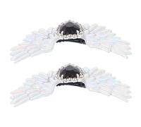 Ciieeo Clips pour Chaussures D’Ailes D’Ange Argentées Paire de Breloques Gothiques à Facettes Ornements à Clipser pour Escarpins et Baskets Accessoire Mode Femme Élégante