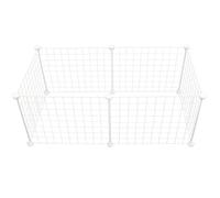 Ciieeo Clôture D'isolement pour Lapins, Parc Modulable pour Animaux, Forme Ajustable, Fils de Fer Polis, Métal, Blanc, pour Chat et Chien