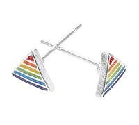 Ciieeo Clous D’Oreilles Triangulaires en Acier Inoxydable Boucles D’Oreilles Arc-en-Ciel Unisexes Bijoux D’Oreilles Colorés pour Femmes et Hommes Décoration D’Oreille Polyvalente