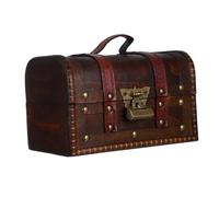 Ciieeo Coffre Au Trésor Pirate Bois Coffre Décoratif Boîte De Rangement Compacte avec Serrure pour Décoration De Fête Et Organisation Objets