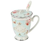 Ciieeo Coffret 1 Set Mug en Céramique et Gobelet Base Plate, Isolation Thermique, Facile à Nettoyer, pour Bureau et Maison