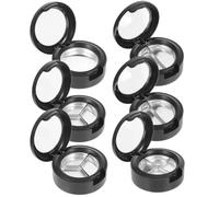 Ciieeo Coffret de 6 Boîtes à Fard à Paupières Rondes Rechargeables en Pp Miroir, Design Unique, Mini Taille, Facile à Transporter pour Anniversaires et Réunions Sociales Style Aléatoire