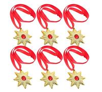 Ciieeo Collier de 6 Médailles de Vampire en Plastique Léger Accessoires de Déguisement Halloween pour Hommes et Femmes Bijoux de Costume Gothique Réalistes pour Soirée Cosplay et Fête