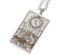Ciieeo Collier Homme Pendentif Carte Tarot Soleil en Acier Inoxydable Plaqué Or Véritable Chaîne Ras-du-Cou Style Religieux Bijou pour Pull Accessoire Mode Homme Présent Noël