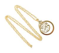 Ciieeo Collier Loupe Pendentif Fleur en Alliage Doré Petit Collier à Lentille Grossissante 45X Longue Chaîne Accessoire de Lecture et Bijou Décoratif pour Femmes