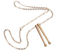 Ciieeo Collier Pendentif Baguettes de Batterie en Acier Titane, Chaîne O 3,0 MM 50 CM, Pendentif Unisexe Rose Doré, Collier de Fête et Décoration pour Hommes et Femmes