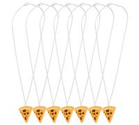Ciieeo Collier Pendentif Pizza 7 Pièces Féminin Original Ornement de Cou pour Adolescentes Soirée Pizza Amitié Convivialité Festif