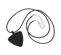 Ciieeo Collier Porte-Médiators en Silicone Souple Étui Double Face Grand Triangle pour Guitare Manchon de Protection Pendentif Accessoire Portable pour Musiciens et Concerts