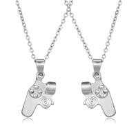 Ciieeo Collier pour Couple en Alliage Argenté Chaîne Ajustable Unisexe Bijou d'Amitié Élégant pour Homme et Femme Présent Couple Saint-Valentin Charme Symbolique Duo