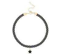 Ciieeo Collier Ras du Cou Collier Pendentif Étoile Noir en Alliage, Bijou de Cou Mode pour Femmes et Filles, Mariage et Anniversaire