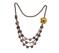 Ciieeo Collier Rétro Perles En Noyer Bijou De Cou Style Bohème Avec Coquillages Pour Femme