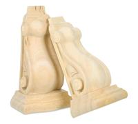 Ciieeo Consoles en Bois Sculpté la Main, Lot de 2, Moulures Décoratives d'Angle pour Étagères et Cheminées, Style Européen, Décoration Murale pour Maison