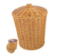 Ciieeo Corbeille À Linge En Rotin Panier À Déchets Rangement Multi-usages Bords Lisses Pour À Coucher Salon