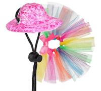 Ciieeo Costume pour Reptiles Chapeau de Dragon Barbu et Jupe Tutu, Ensemble Accessoires de Costume Léger et Confortable pour Lézard, Gecko, Caméléon - Déguisement Halloween et Cosplay