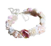 Ciieeo Couronne de Fleurs Hawaïenne en Tissu Confortable, Bandeau à Fleurs Réaliste et Portable pour Séances Photo et Déguisements, Style Attrayant et Magnifique