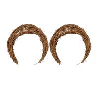 Ciieeo Couronnes Soi-Même en Rotin Naturel 15 CM Lot de 2 Anneaux Lune pour Décoration Rustique Maison et Fête de Noël