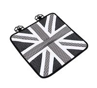 Ciieeo Coussin de Siège Auto Rafraîchissant et Confortable en Soie Glacée Motif Union Jack Prolongateur de Vie du Siège Adapté pour Toutes Saisons