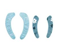 Ciieeo Coussin de Toilette Adhésif Bleu en Peluche, Lot de 2 Pièces Tailles S et L, Protège-Joint Hypoallergénique Moelleux et Lavable, Tapis de Siège de Toilette Pratique pour Usage