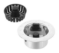 Ciieeo Crépine d'Évier Multifonction Argentée Filtre et Bouchon de Vidange pour Évier Cuisine Plastique Solide Compact Compatible Évier Standard Accessoire Pratique pour Filtration