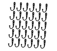 Ciieeo Crochet Mural Vintage Zinc avec Double pour Suspension Stable Patère Rétro pour Chapeaux Vêtements et Sacs Lot de Crochets Muraux Noirs pour Entrée Cuisine Salle de Bain et