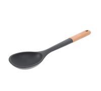 Ciieeo Cuillère Cuisine en Silicone Manche en Bois, Louche à Soupe Résistante la Chaleur, Design sans Couture, Facile à Nettoyer Préparation des Repas