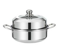 Ciieeo Cuiseur Vapeur en Acier Inoxydable Argenté, Marmite Double Couche à Cuisson Rapide et Multifonction Cuisine Saine et Pratique